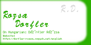 rozsa dorfler business card